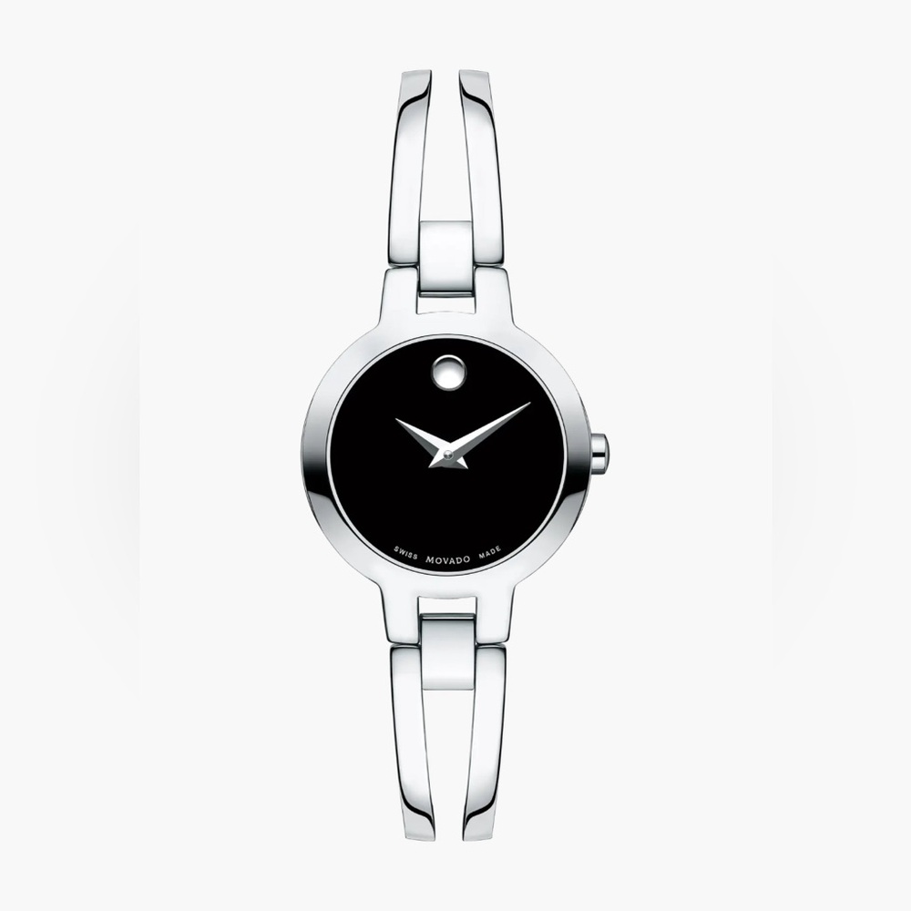 Brand New Movado Amorosa Women's Black Dial Bracelet Watch 0604759